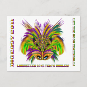 Cartão Postal Mardi-Gras-Mask-The-Queen-V-3