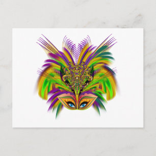 Cartão Postal Mardi-Gras-Mask-The-Queen-V-3