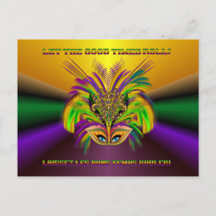 Cartão Postal Mardi-Gras-Mask-The-Queen-V-3