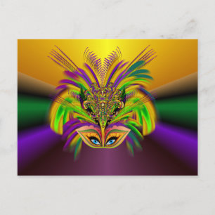 Cartão Postal Mardi-Gras-Mask-The-Queen-V-3