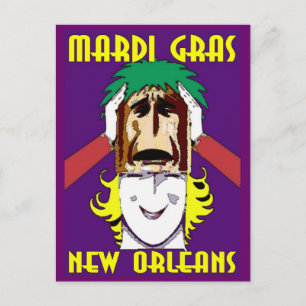 Cartão Postal Mardi Gras Masking