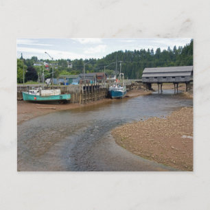 Cartão Postal Maré baixa na Baía de Fundy em St. Martins, New