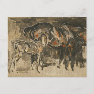 Cartão Postal Mare e Foal   Joseph Crawhall
