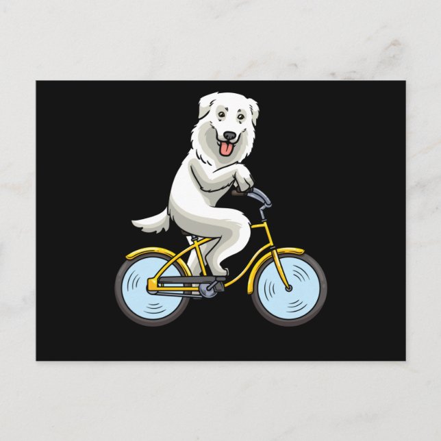 Cartão Postal Maremmano Abruzzese Sheepdog Dog Bicycle Cyclist (Frente)