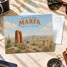 Marfa Texas Arte do Deserto Vintage Lembrança Souv