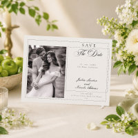 Marfim Clássico Caligrafia Foto Save The Date