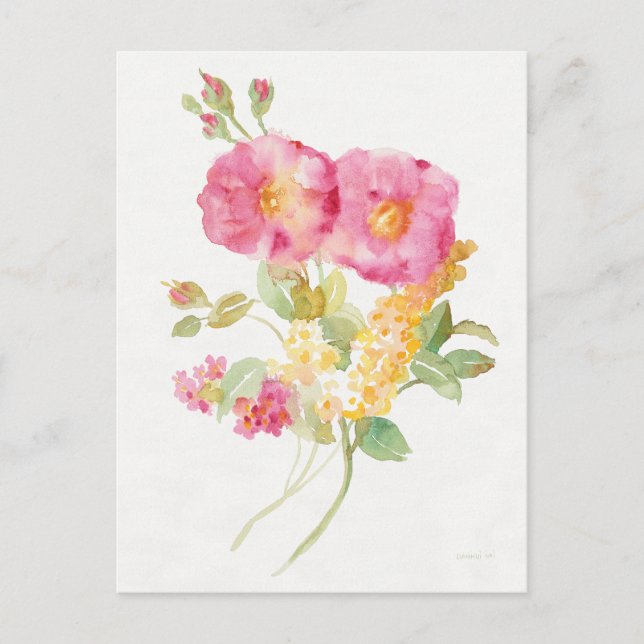 Cartão Postal Margarida Branca em Azul (Frente)