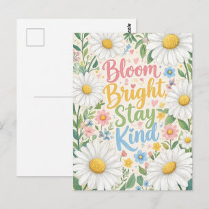 Cartão Postal Margarida: Floresça Radiante, Seja Gentil