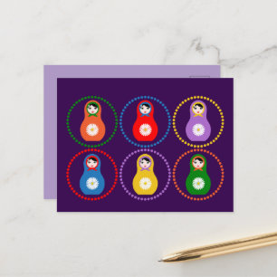 Cartão Postal Margarida Matryoshka
