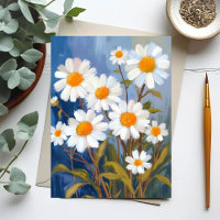 Margaridas Brancas Flores Aquarela Pintadas