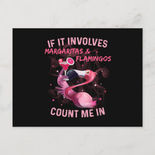 Cartão Postal Margaritas e Flamingos