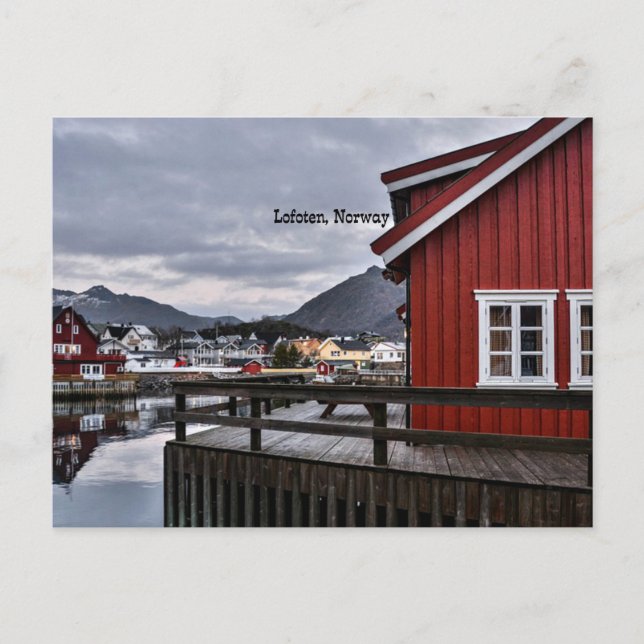 Cartão Postal Margem em Lofoten, Noruega (Frente)