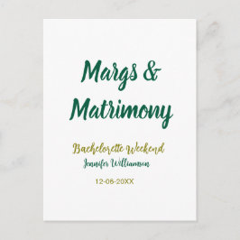 Cartão Postal Margs and matrimony add name date bachelorette par