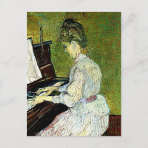 Cartão Postal Marguerite Gachet ao Piano por Vincent van Gogh