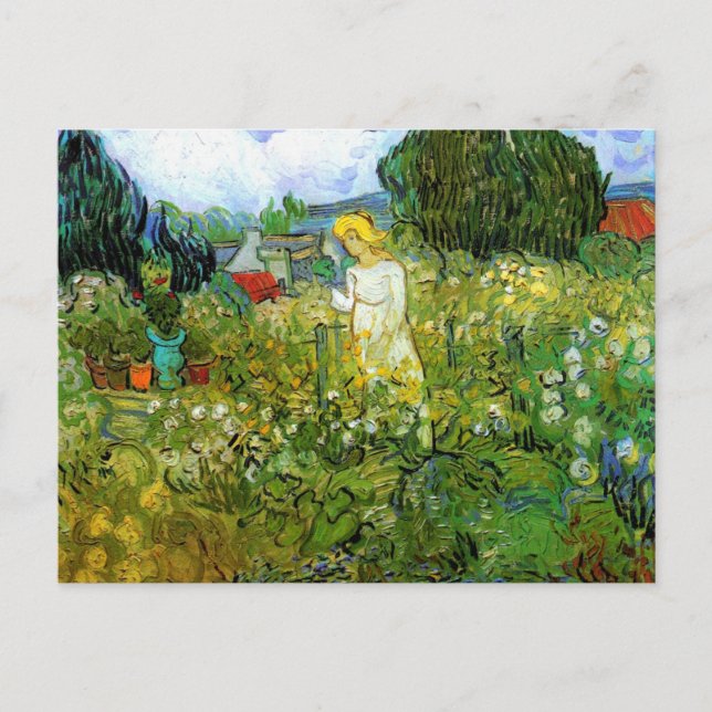 Cartão Postal Marguerite Gachet em Jardim por Vincent van Gogh (Frente)