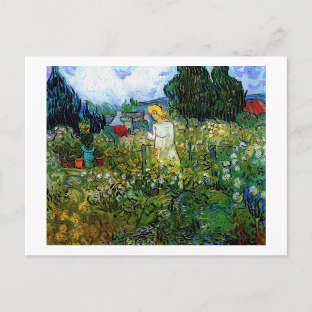 Cartão Postal Marguerite Gachet em Jardim Van Gogh Belas Artes (Frente)