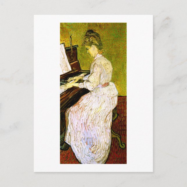 Cartão Postal Marguerite Gachet no Piano, Vincent van Gogh (Frente)