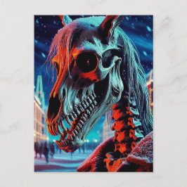 Cartão Postal Mari Lwyd Skeleton Christmas