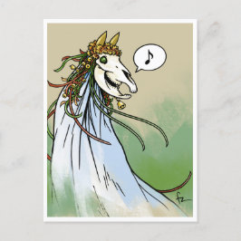 Cartão Postal Mari Lwyd - Spooky Yule Critter