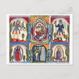 Cartão Postal Maria Jesus Cristo Arte popular religioso Pintura