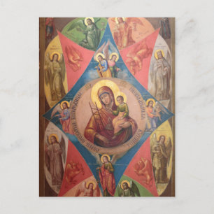 Cartão Postal Maria, Jesus e Anjos