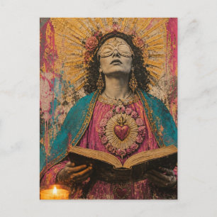 Cartão Postal Maria Madalena linda em uma máscara de dormir