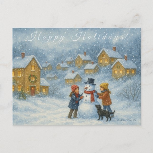 Cartão Postal Marianna Pennsylvania Holiday Winter Collectible  (Frente)