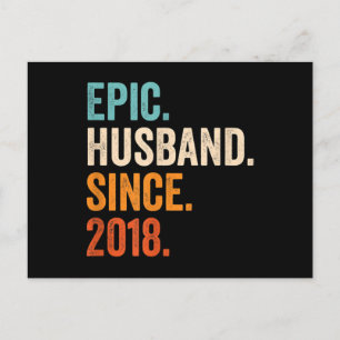 Cartão Postal Marido Épico Masculino Desde 2018 aniversário de c