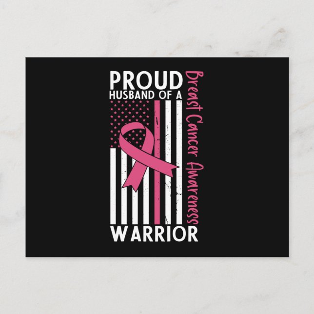 Cartão Postal Marido Orgulhoso De Uma Mulher Guerreira Do Cancer (Frente)