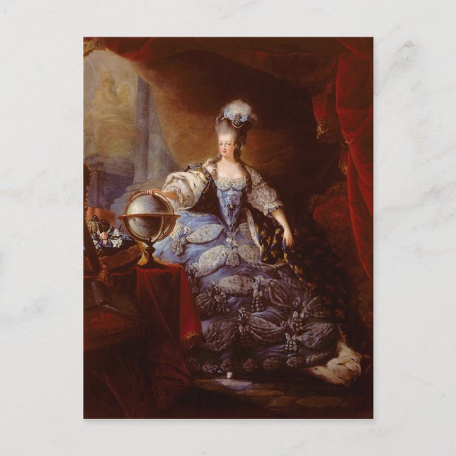 Cartão Postal Marie Antoinett, Áustria, por Jean Baptiste Dagoty (Frente)