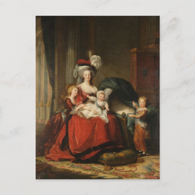 Cartão Postal Marie Antoinette & Children Le Brun Fine Art (Frente)