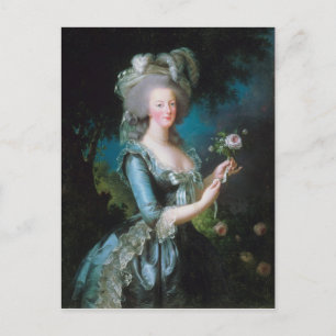 Cartão Postal Marie-Antoinette com a Rosa de Elisabeth Lebrun
