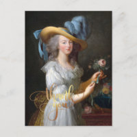 Marie Antoinette com uma rosa Obrigada