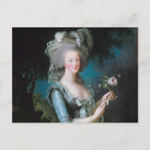 Cartão Postal Marie Antoinette com uma Rosa por Elisabeth Le Bru