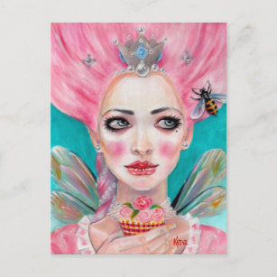 Cartão Postal Marie Antoinette Cupcake Faerie - Queen Bee
