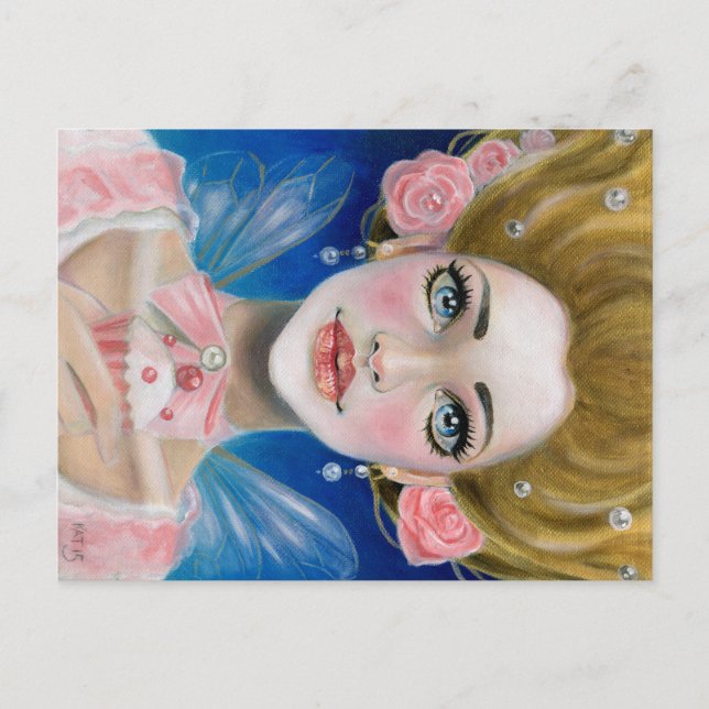 Cartão Postal Marie Antoinette, deixe-os comer Cupcake! A rosa.. (Frente)