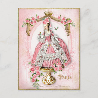Cartão Postal Marie Antoinette,Francês,Paris,rosa,rosa,boneca