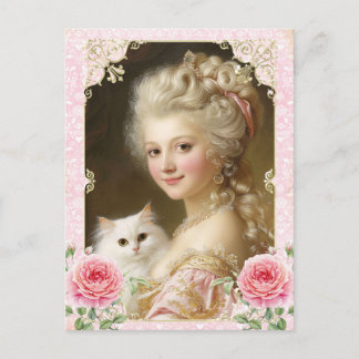 Cartão Postal Marie Antoinette,French,Paris,cat,portrait ポストカード