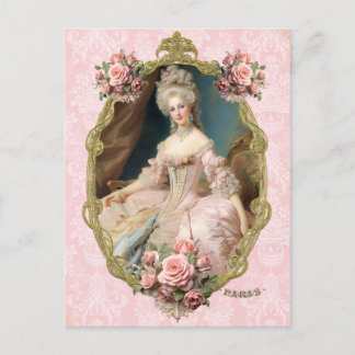 Cartão Postal Marie Antoinette,French,Paris,portrait,roses ポストカー