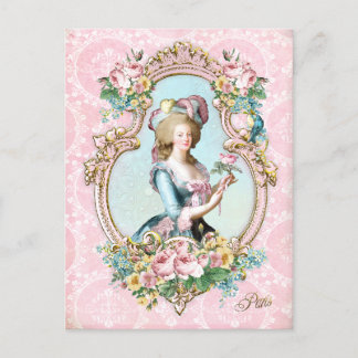 Cartão Postal Marie Antoinette,French,Paris,rose,pink ポストカード