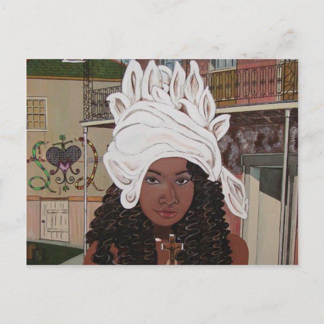 Cartão Postal Marie Laveaux no Trimestre Francês (Frente)