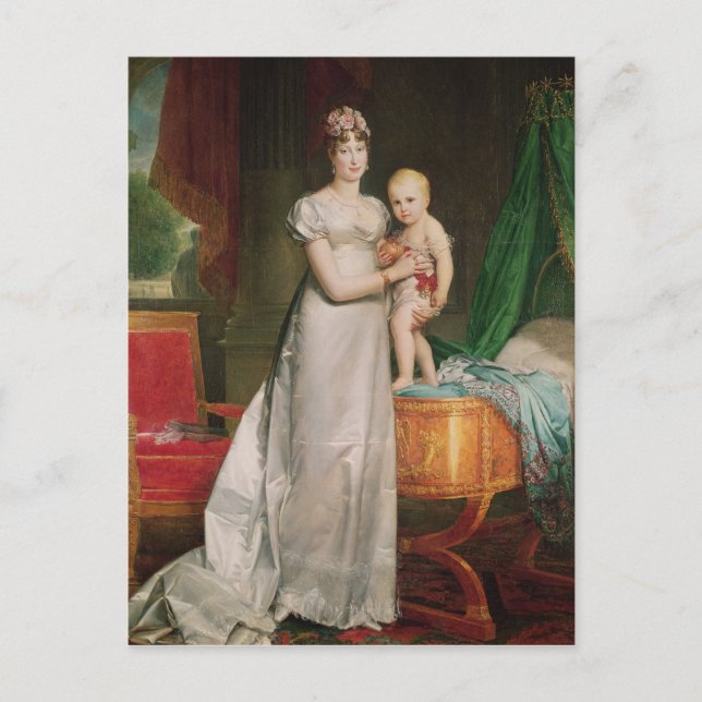 Cartão Postal Marie Louise e rei de Roma (Frente)