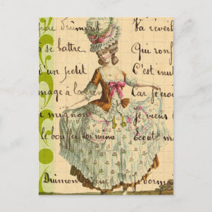 Cartão Postal Marie, Vintage Lady Arte Digital