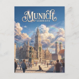 Cartão Postal Marienplatz, Munique Alemanha