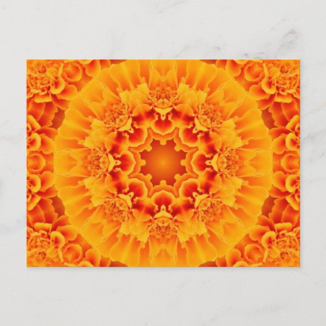 Cartão Postal Marigold Mandala (Frente)