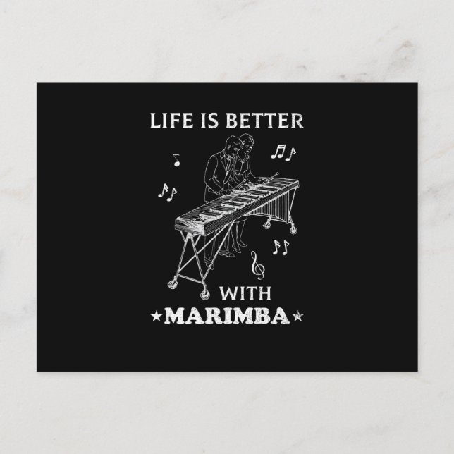 Cartão Postal Marimba Jazz Xylophone Player Vibraphone Músico (Frente)