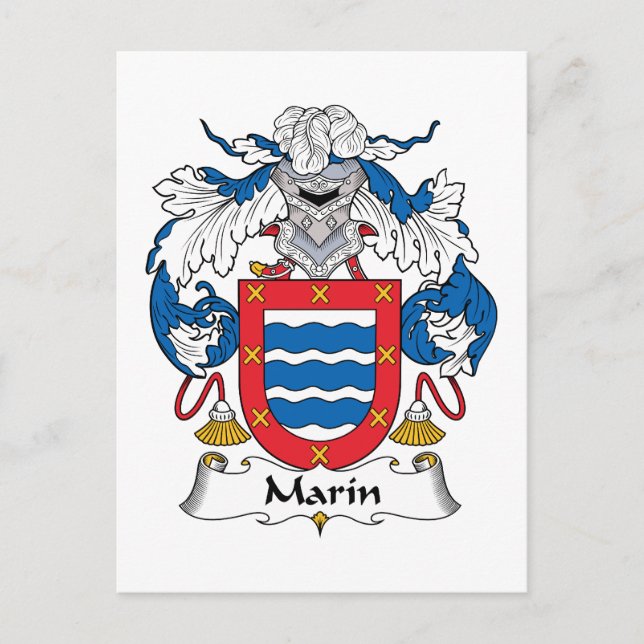 Cartão Postal Marin Family Crest (Frente)