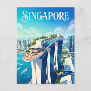 Cartão Postal Marina Bay Sands SkyPark Singapura