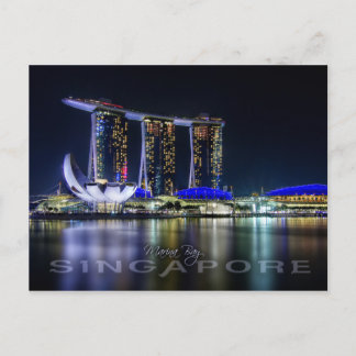 Cartão Postal Marina Bay, Singapura à noite