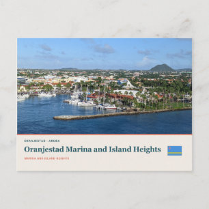 Cartão Postal Marina de Oranjestad e Alturas da Ilha